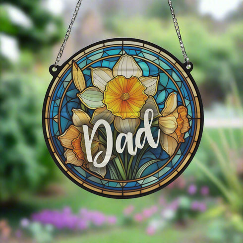 Dad Stained Glass Effect Suncatcher